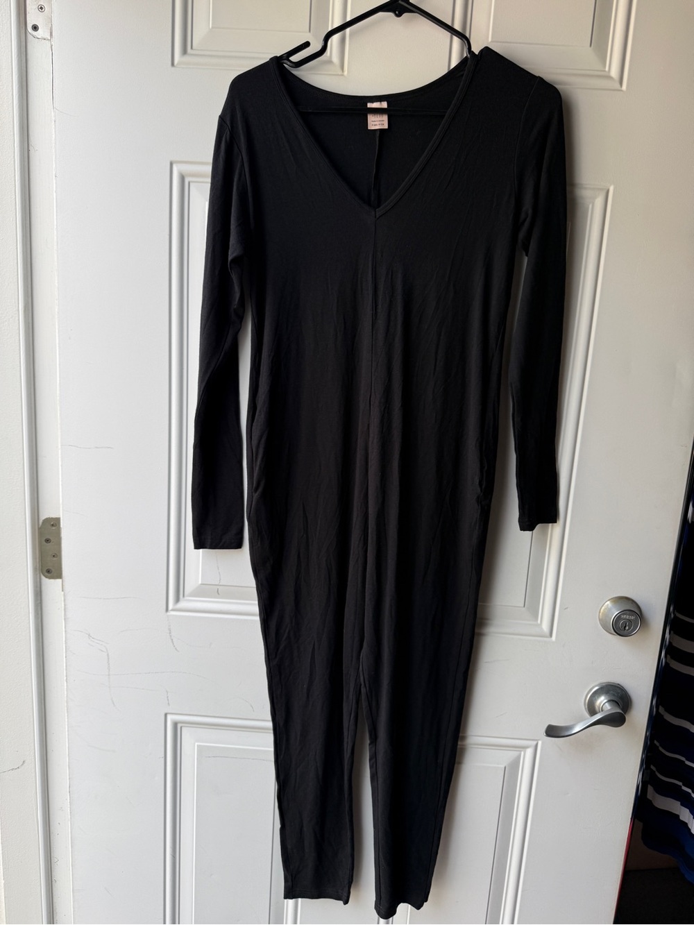 Smash + Tess Black Long-Sleeve V-Neck One-Piece Romper